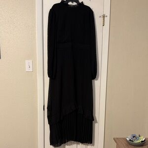 SHEIN Black Long Sleeve Maxi Dress